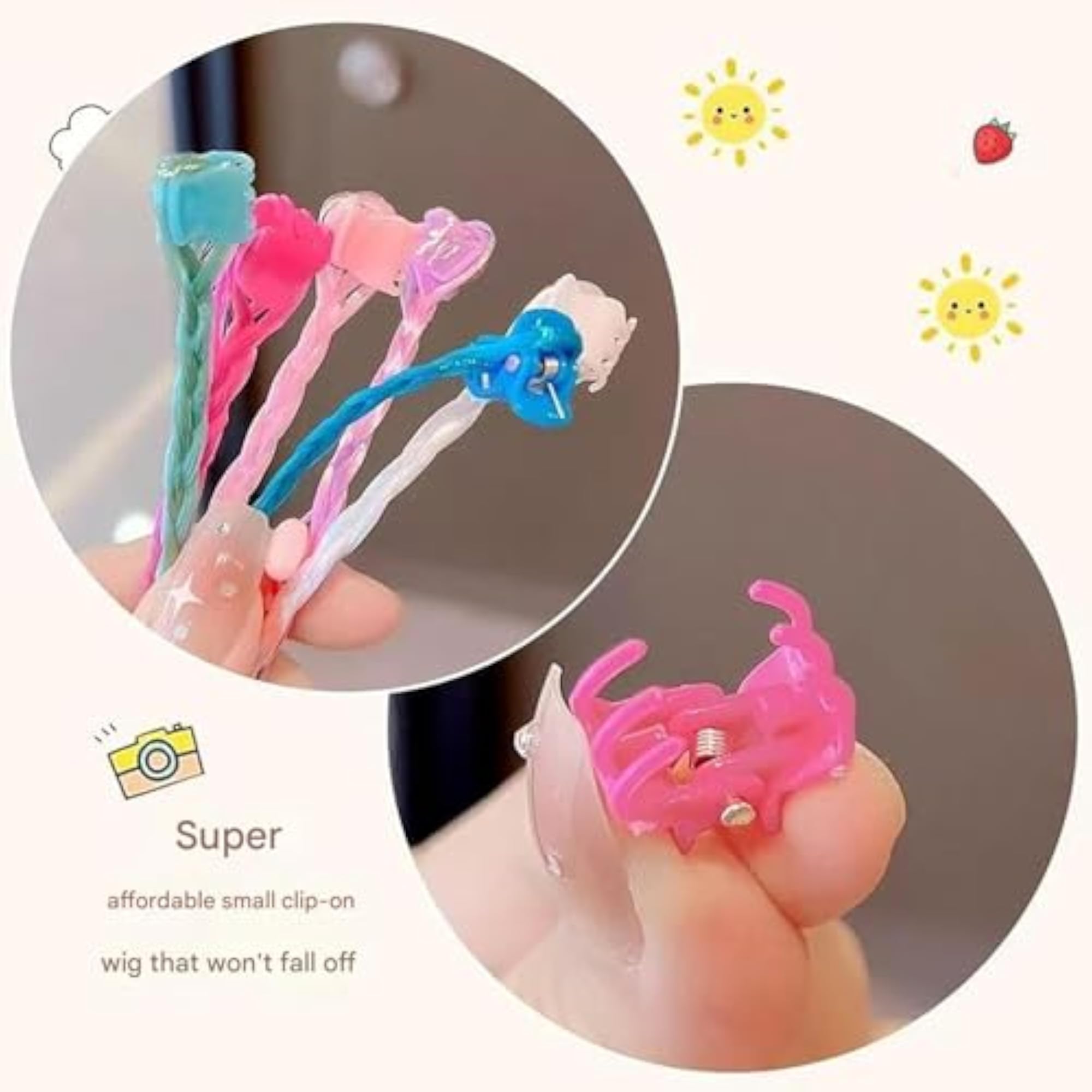 2Pcs Set Hair Clips for Girls, Glitter Butterfly and Star Accessories